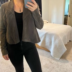 BCBG Faux Suede Cropped Jacket
